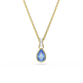 Chroma pendant, Pear cut, Blue, 18K gold finish