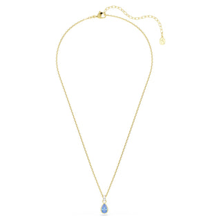 Chroma pendant, Pear cut, Blue, 18K gold finish