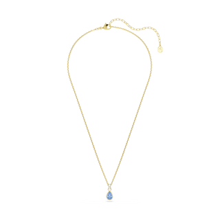 Chroma pendant, Pear cut, Blue, 18K gold finish