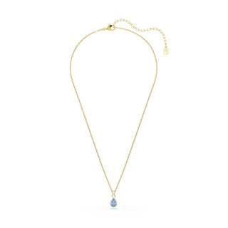 Chroma pendant, Pear cut, Blue, 18K gold finish