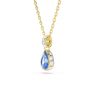 Chroma pendant, Pear cut, Blue, 18K gold finish