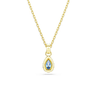 Chroma pendant, Pear cut, Blue, 18K gold finish