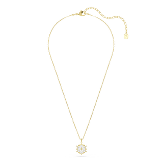 Magic pendant, Mixed cuts, Snowflake, White, 18K gold finish