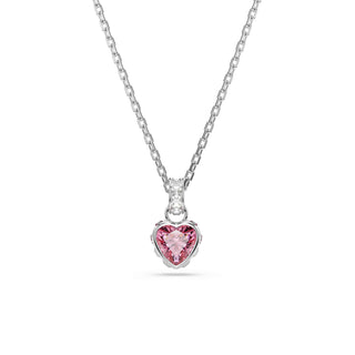 Chroma pendant, Mixed cuts, Pink, Rhodium plated