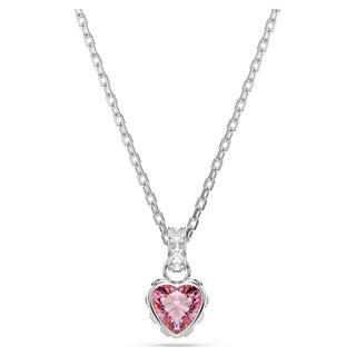 Chroma pendant, Mixed cuts, Pink, Rhodium plated