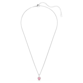 Chroma pendant, Mixed cuts, Pink, Rhodium plated