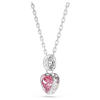 Chroma pendant, Mixed cuts, Pink, Rhodium plated