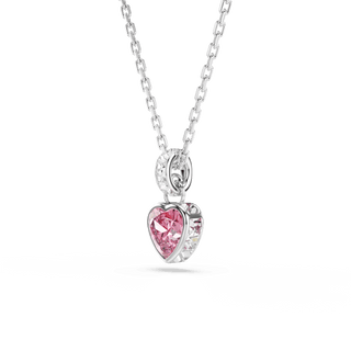 Chroma pendant, Mixed cuts, Pink, Rhodium plated