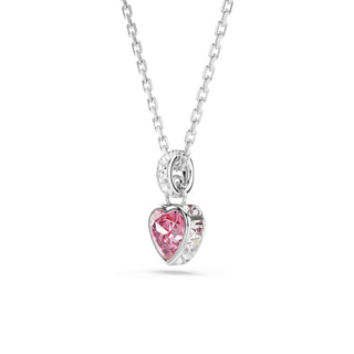 Chroma pendant, Mixed cuts, Pink, Rhodium plated