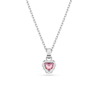 Chroma pendant, Mixed cuts, Pink, Rhodium plated