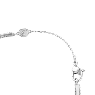 Una Angelic bangle, Mixed cuts, Green, Rhodium plated