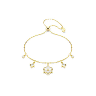 Magic bracelet, Mixed cuts, Snowflake, White, 18K gold finish