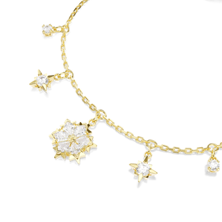 Magic bracelet, Mixed cuts, Snowflake, White, 18K gold finish