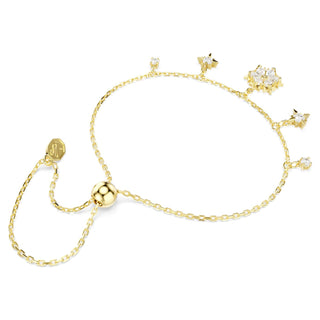 Magic bracelet, Mixed cuts, Snowflake, White, 18K gold finish