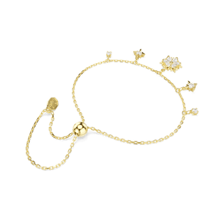 Magic bracelet, Mixed cuts, Snowflake, White, 18K gold finish