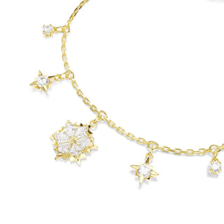 Magic bracelet, Mixed cuts, Snowflake, White, 18K gold finish