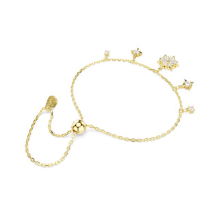 Magic bracelet, Mixed cuts, Snowflake, White, 18K gold finish