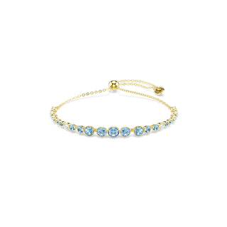 Imber bracelet, Round cut, Blue, 18K gold finish