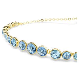 Imber bracelet, Round cut, Blue, 18K gold finish