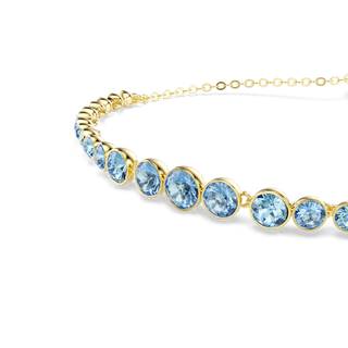 Imber bracelet, Round cut, Blue, 18K gold finish