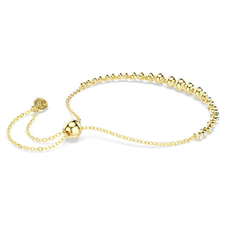 Imber bracelet, Round cut, Blue, 18K gold finish