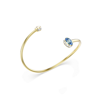 Chroma bangle, Mixed cuts, Multicolored, 18K gold finish