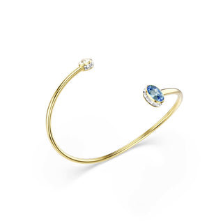 Chroma bangle, Mixed cuts, Multicolored, 18K gold finish