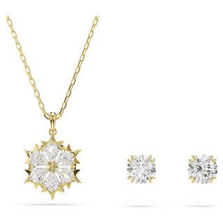 Magic set, Set (2), Mixed cuts, Snowflake, White, 18K gold finish