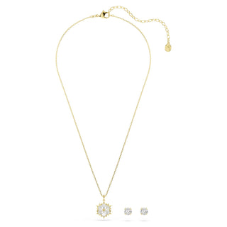 Magic set, Set (2), Mixed cuts, Snowflake, White, 18K gold finish