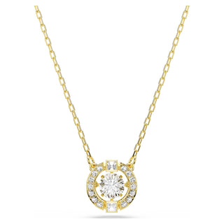 Una Angelic pendant, Mixed cuts, White, 18K gold finish