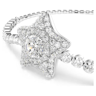 Sublima bracelet, Round cut, Star, White, Rhodium plated