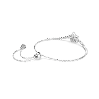 Sublima bracelet, Round cut, Star, White, Rhodium plated