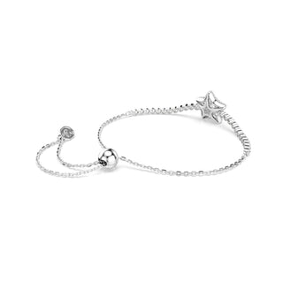 Sublima bracelet, Round cut, Star, White, Rhodium plated