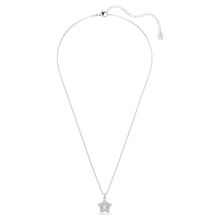 Sublima pendant, Round cut, Star, White, Rhodium plated