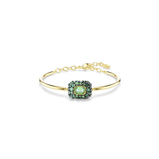 Sublima bangle, Octagon cut, Green, 18K gold finish