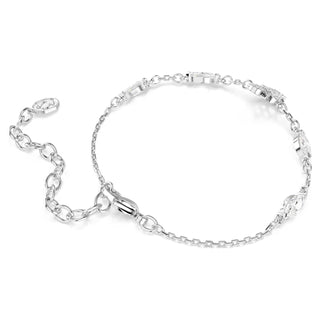 Swan bracelet, Mixed cuts, Swan, White, Rhodium plated