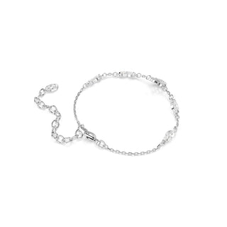 Swan bracelet, Mixed cuts, Swan, White, Rhodium plated