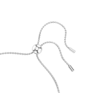 Matrix bracelet, Round cut, Green, Rhodium plated