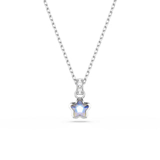 Chroma pendant, Mixed cuts, Star, White, Rhodium plated