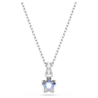 Chroma pendant, Mixed cuts, Star, White, Rhodium plated
