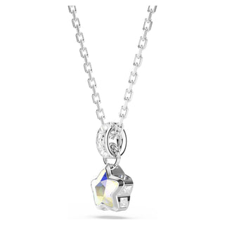 Chroma pendant, Mixed cuts, Star, White, Rhodium plated