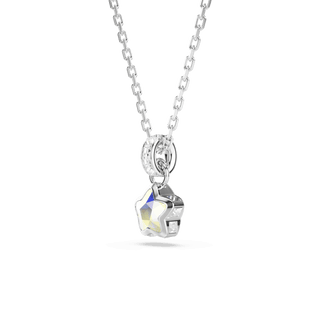 Chroma pendant, Mixed cuts, Star, White, Rhodium plated