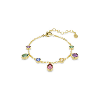 Imber bracelet, Mixed cuts, Multicolored, 18K gold finish
