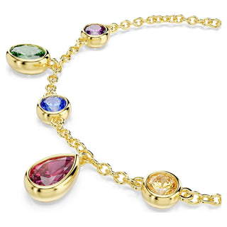 Imber bracelet, Mixed cuts, Multicolored, 18K gold finish