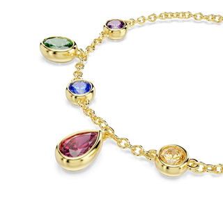 Imber bracelet, Mixed cuts, Multicolored, 18K gold finish