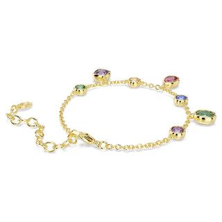 Imber bracelet, Mixed cuts, Multicolored, 18K gold finish