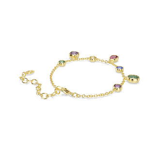 Imber bracelet, Mixed cuts, Multicolored, 18K gold finish