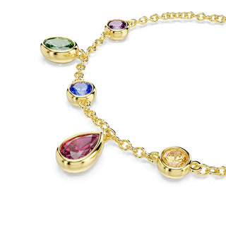 Imber bracelet, Mixed cuts, Multicolored, 18K gold finish