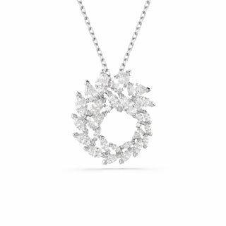 Mesmera pendant, Marquise cut, White, Rhodium plated