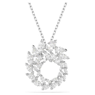 Mesmera pendant, Marquise cut, White, Rhodium plated